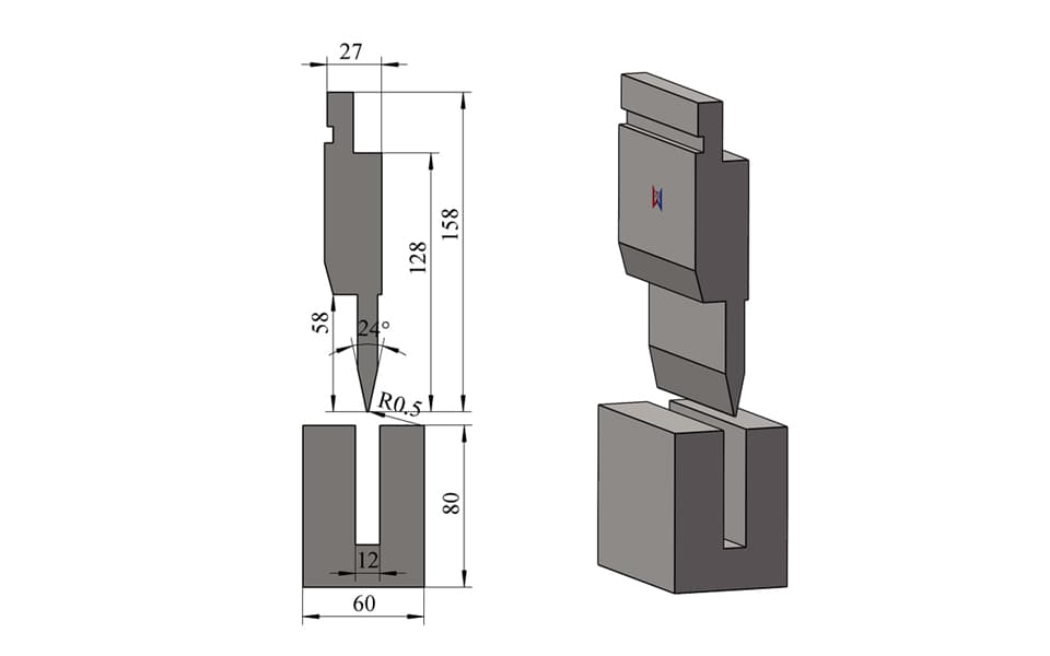 24° U-Groove Two-Stage Hemming Die for 1.5 mm Sheet Metal