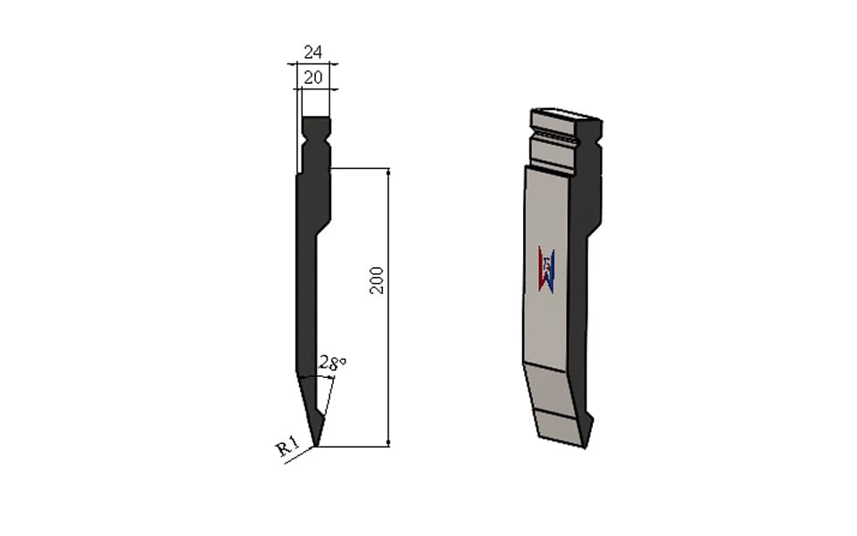 WILA Type 28° High-Reach Acute-Angle Punch – H200mm, R1, 60 Ton/m