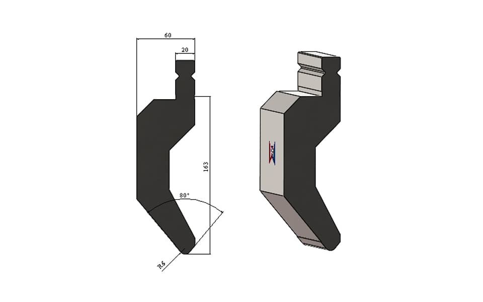 WILA Type 80° Heavy-Duty Gooseneck Punch – H163mm, R6, 130 Ton/m