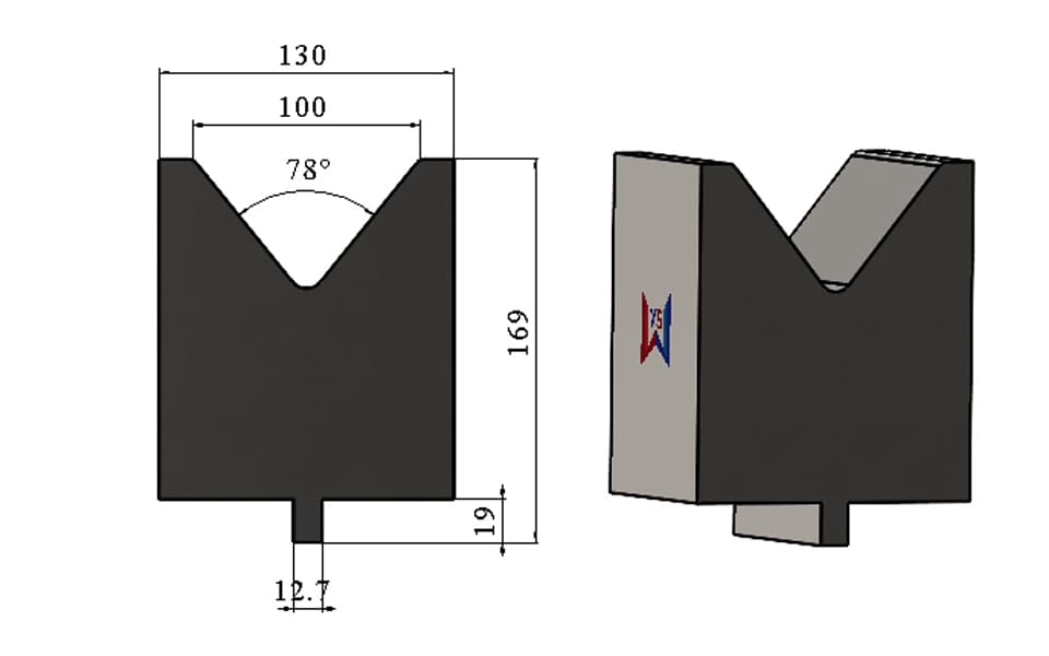 LVD Type V100 78° Heavy-Duty Single-V Press Brake Die
