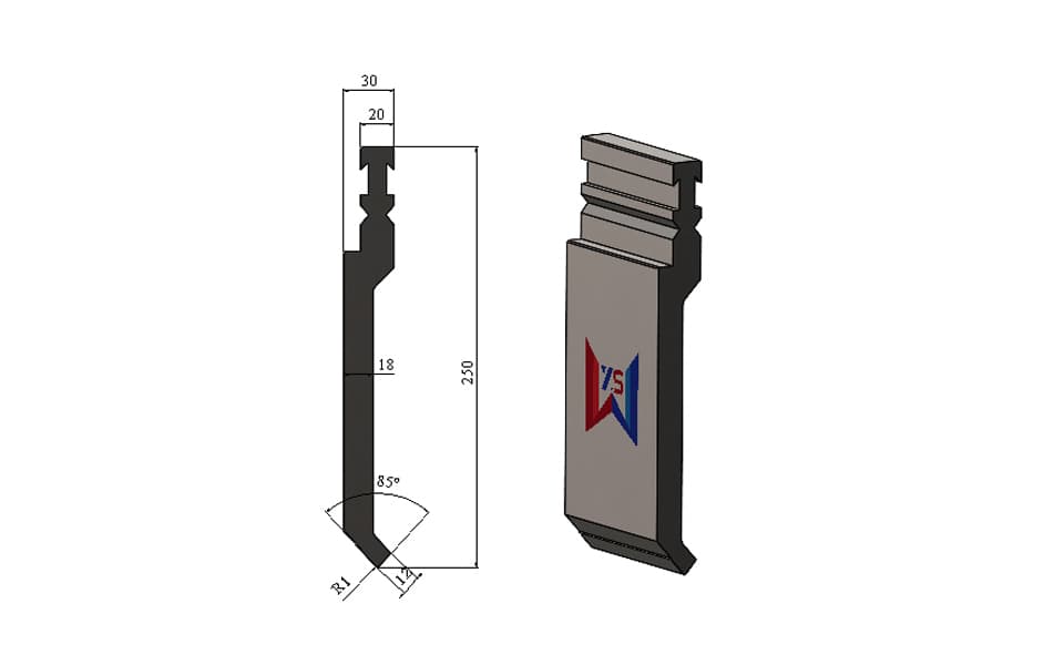 WYS 85° Bystronic-Type High-Reach Offset Punch, H250 R1