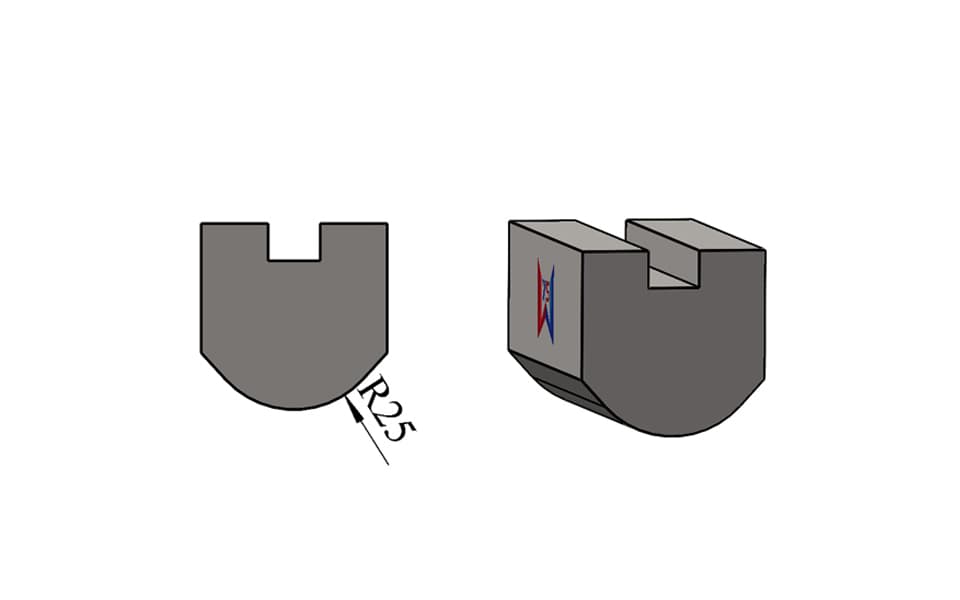 Extra Large Radius Replaceable Insert for Split-Type Press Brake Punch – R25 R30 R35 R40
