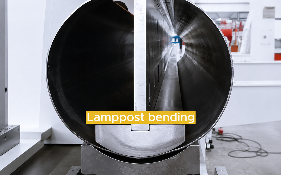 Tapered Street Light Pole Bending with Custom Long Press Brake Tooling