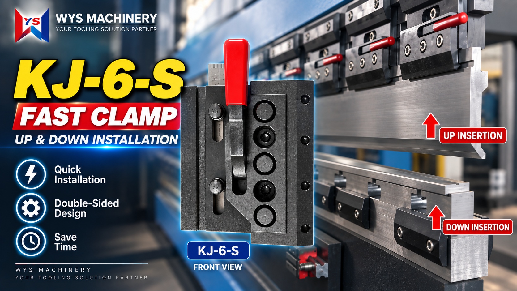 KJ-6-S Double-Sided Quick Clamp for Fast Press Brake Tool Changes